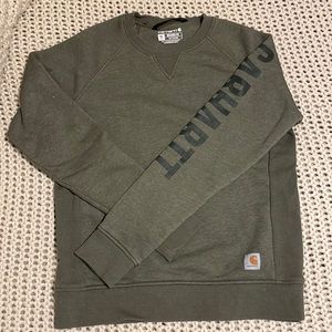 carhartt crewneck sweatshirt, green, size womens XS, so soft & comfortable